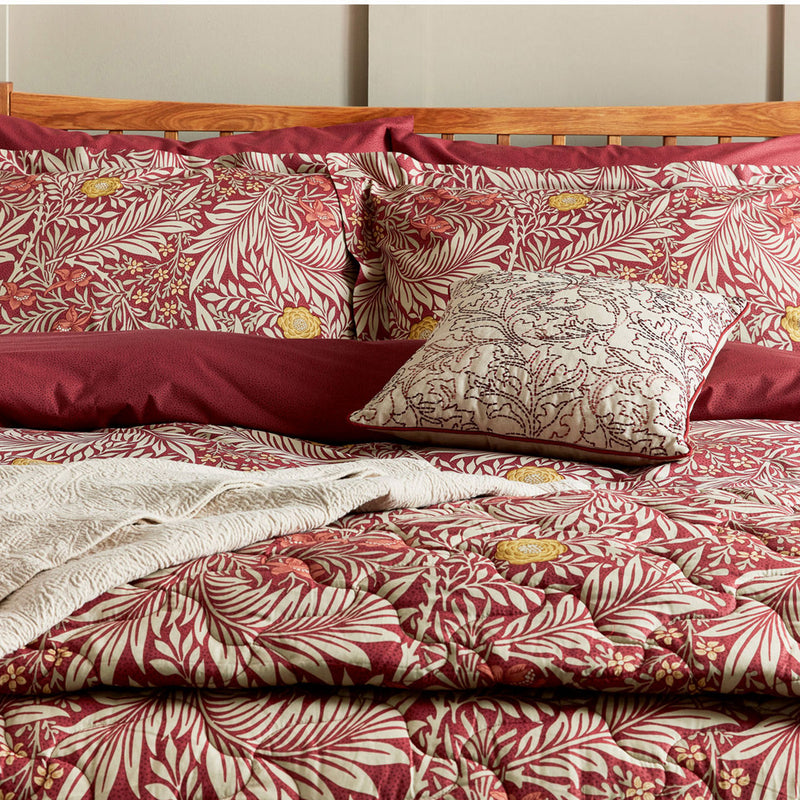 Larkspur Duvet Cover Set - Red