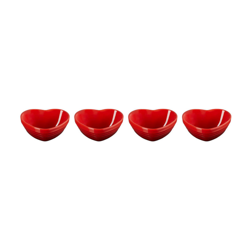 Set of 4 Mini Heart Bowls - Cerise
