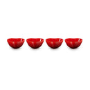 Set of 4 Mini Heart Bowls - Cerise