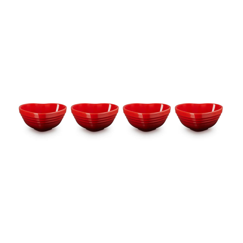 Set of 4 Mini Heart Bowls - Cerise