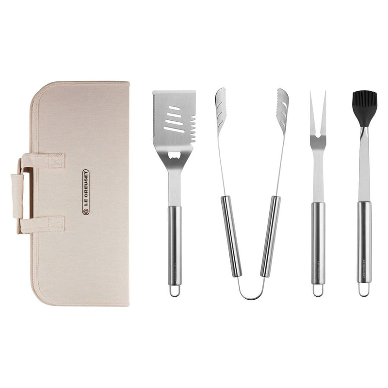 BBQ 4 Piece Stainless Steel Tool Set with Carry Case