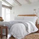 Cassia Frill Duvet Cover Set - White