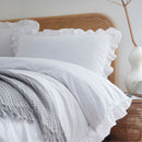 Cassia Frill Duvet Cover Set - White