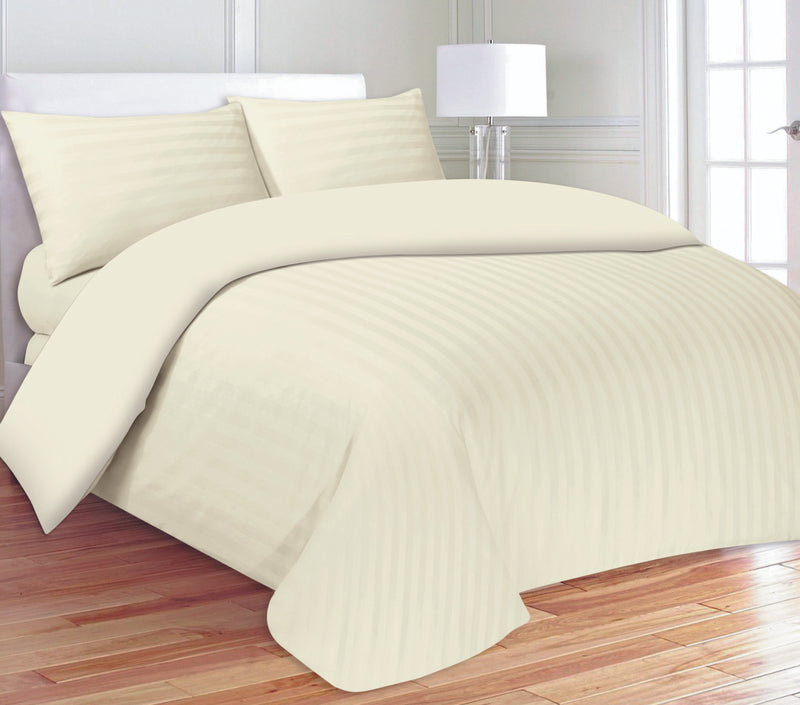200 Thread Count Striped Duvet Cover Set - Cream