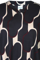 Sylvia A-Line Blouse - Black & Beige