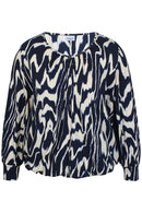 Karol Blouse - Navy & Cream