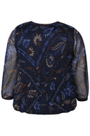 Keara Printed Crepe Blouse - Navy Print