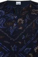 Keara Printed Crepe Blouse - Navy Print