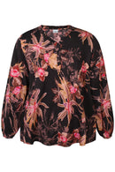 Loren Floral Blouse - Black Print