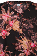 Loren Floral Blouse - Black Print