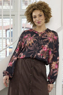 Loren Floral Blouse - Black Print