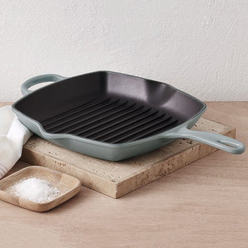 26cm Signature Cast Iron Square Grillit - Sea Salt