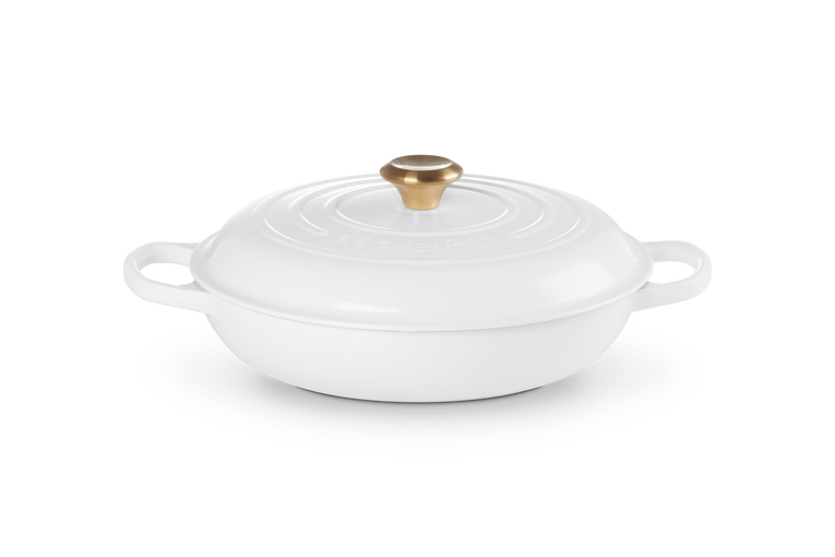 Signature Cast Iron Shallow Casserole 30CM - White
