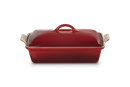 Stoneware Rectangular Lidded Dish 33CM - Cerise