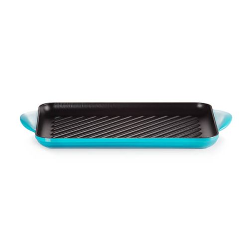 32cm Cast Iron Rectangular Grill - Teal