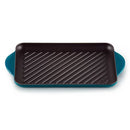 32cm Cast Iron Rectangular Grill - Deep Teal