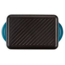 32cm Cast Iron Rectangular Grill - Deep Teal