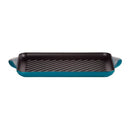32cm Cast Iron Rectangular Grill - Deep Teal