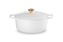 Signature Cast Iron Round Casserole - White