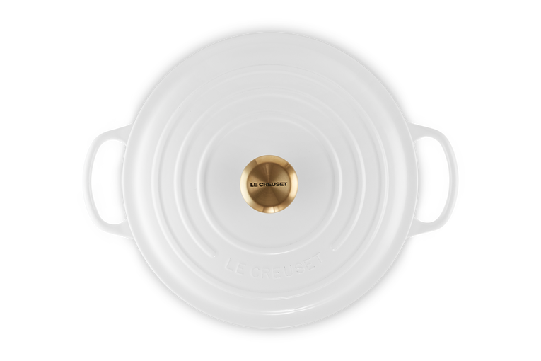 Signature Cast Iron Round Casserole - White