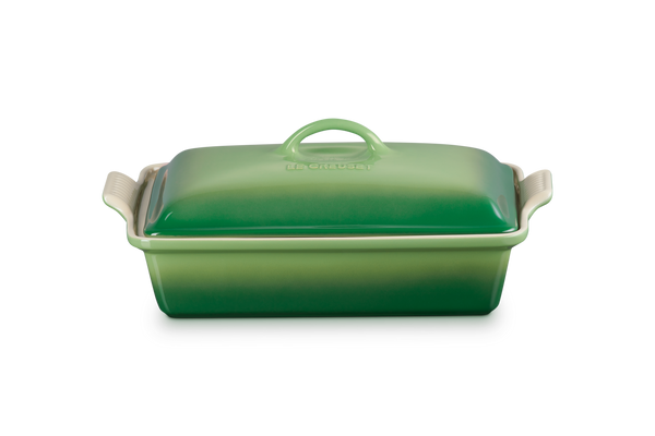 Stoneware Rectangular Lidded Dish 33CM - Bamboo