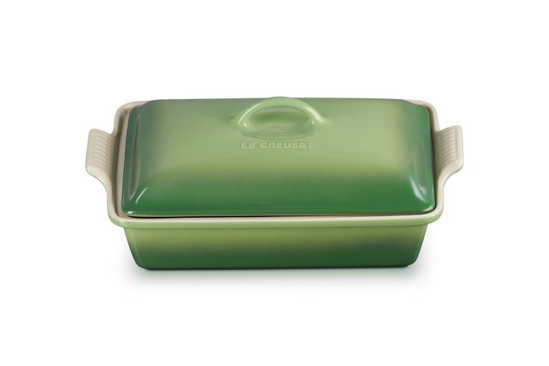 Stoneware Rectangular Lidded Dish 33CM - Bamboo