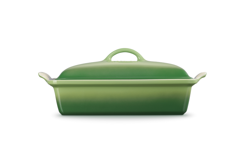 Stoneware Rectangular Lidded Dish 33CM - Bamboo