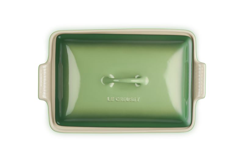 Stoneware Rectangular Lidded Dish 33CM - Bamboo