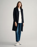 Wool Blend Tailored Coat - Evening Blue