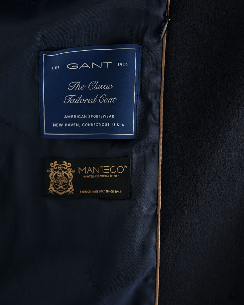 Wool Blend Tailored Coat - Evening Blue