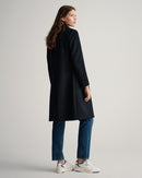 Wool Blend Tailored Coat - Evening Blue