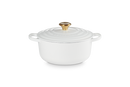 Signature Cast Iron Round Casserole 24cm - White