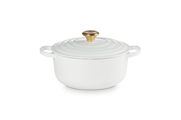 Signature Cast Iron Round Casserole 24cm - White