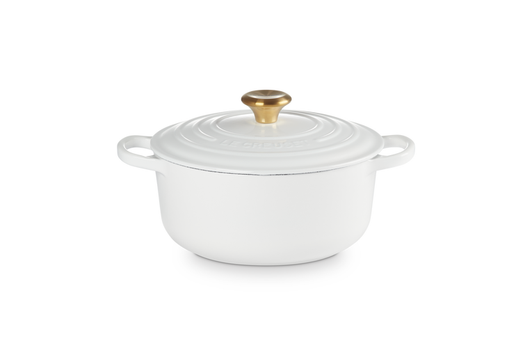 Signature Cast Iron Round Casserole 24cm - White