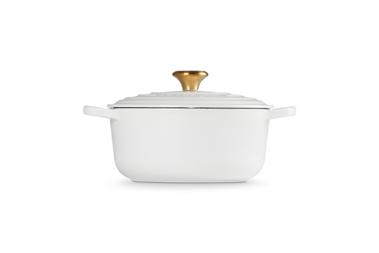 Signature Cast Iron Round Casserole 24cm - White