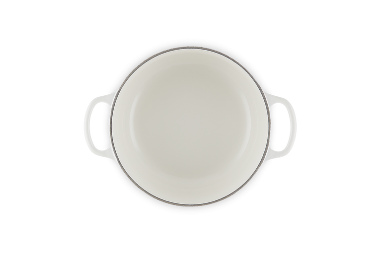 Signature Cast Iron Round Casserole 24cm - White