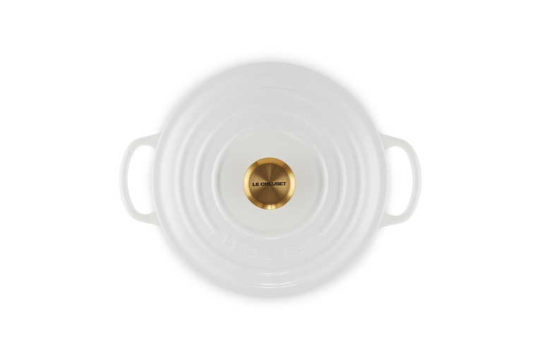 Signature Cast Iron Round Casserole 24cm - White