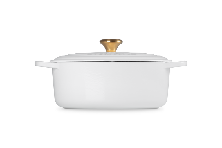 Signature Cast Iron Oval Casserole 29CM- White