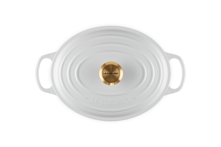 Signature Cast Iron Oval Casserole 29CM- White