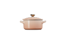 Petite Casserole with Gold Heart Knob - Peche