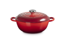 Cast Iron Round Stew Pot 26CM - Cerise