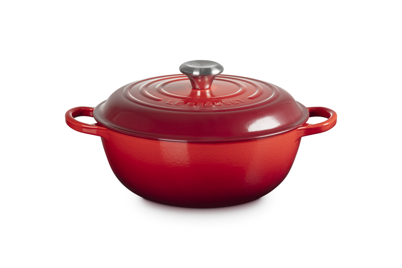 Cast Iron Round Stew Pot 26CM - Cerise
