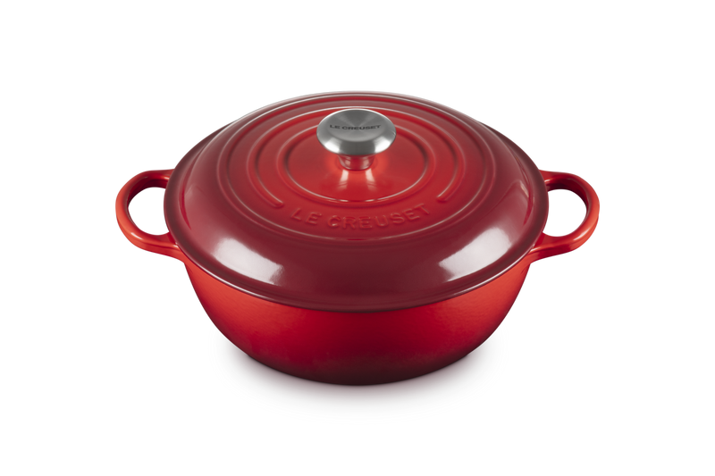 Cast Iron Round Stew Pot 26CM - Cerise