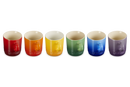 Set of 6 Cappucino Mugs 200ml - Rainbow