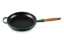 28cm Signature Cast Iron Frying Pan with Wooden Handle - FORÊT
