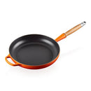 28cm Signature Cast Iron Frying Pan With Wooden Handle - Volcanic