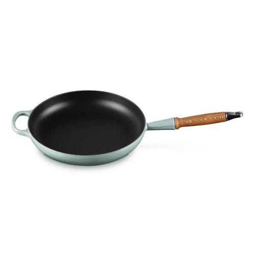 28cm Signature Cast Iron Frying Pan with Wooden Handle - Sea Salt