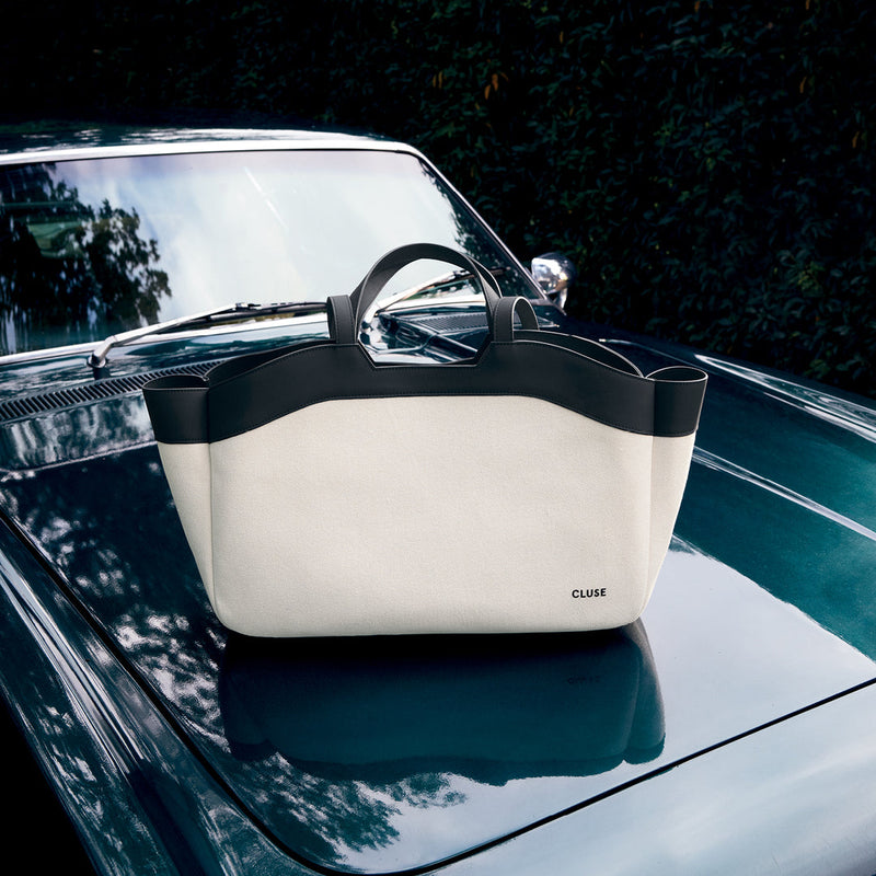 Tote Bag - Beige & Black