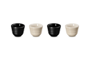 Footless Egg Cups Set of 4 - Satin Black/Brioche