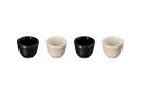 Footless Egg Cups Set of 4 - Satin Black/Brioche